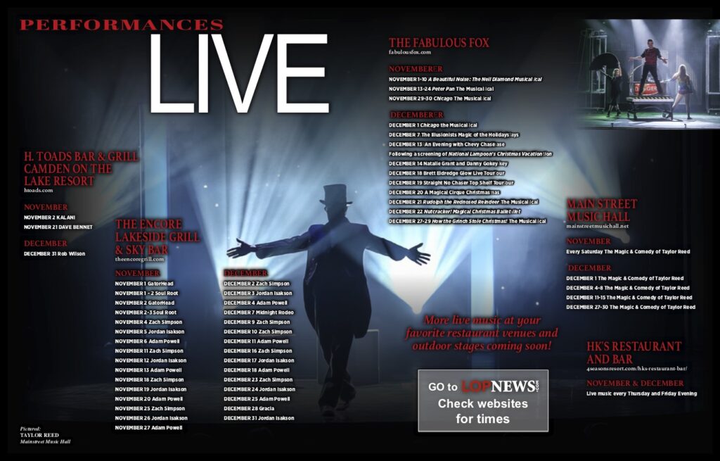 Live Performances: November/December 2024