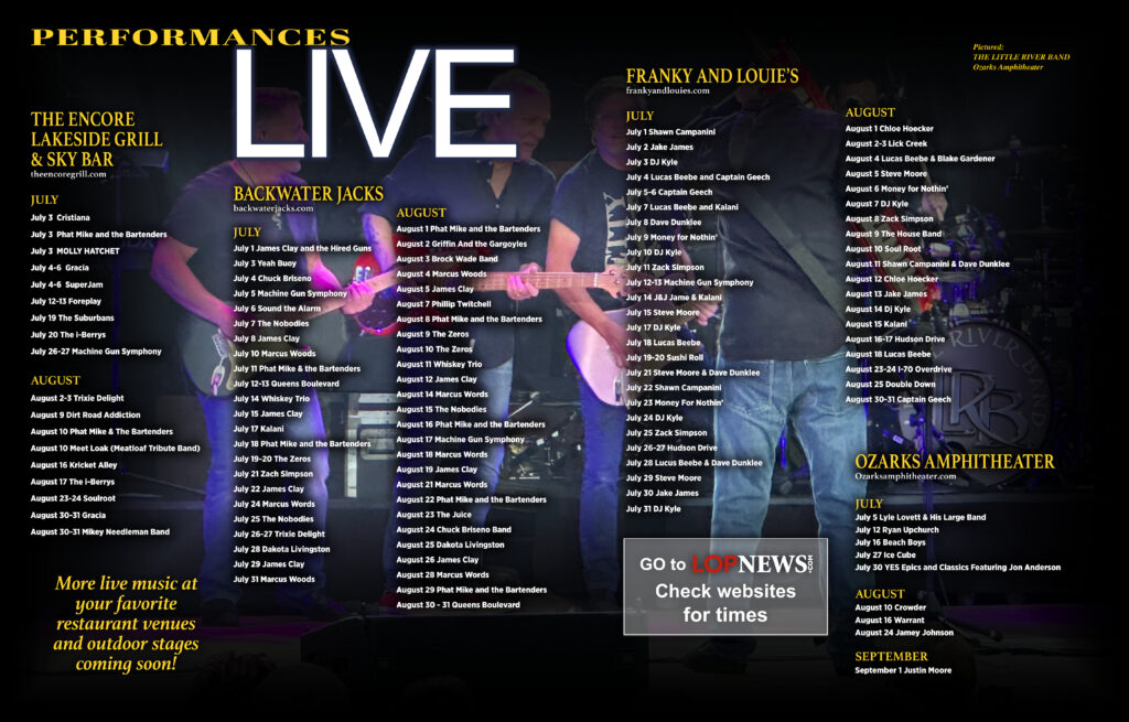 Live Performances July/August 2024