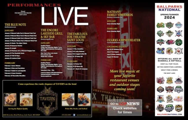 Live Performances January/February 2024
