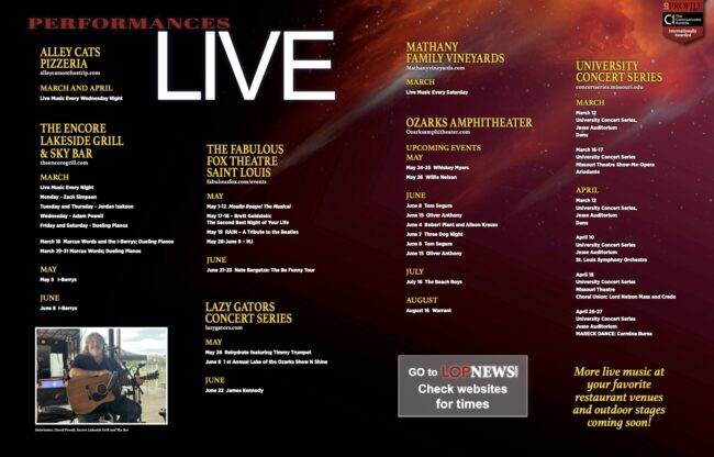 Live Performances March:April 2024