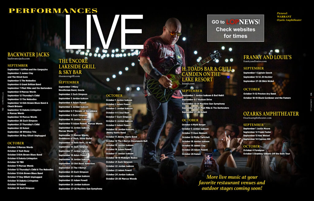 Live Performances September:October 2024