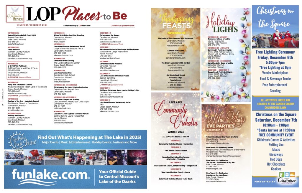 Places to Be Lake of the Ozarks November/December 2024